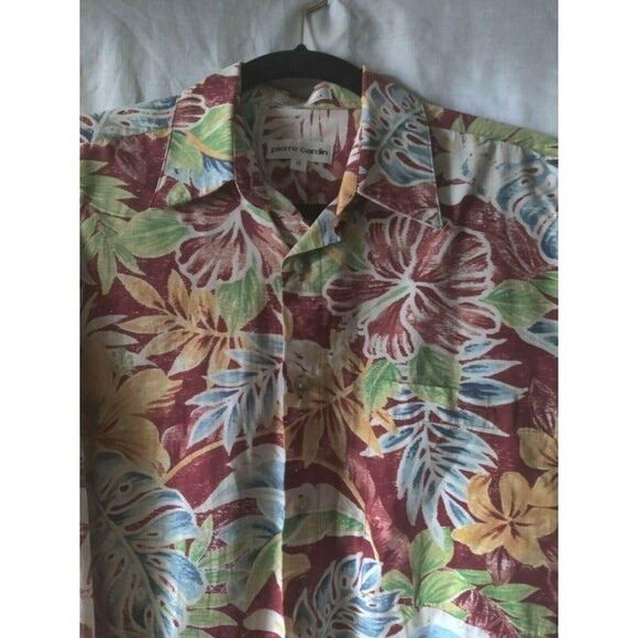 Pierre Cardin Mens Hawaiian Short Sleeve Button Shirt Floral 100% Cotton Size M - Picture 4 of 11